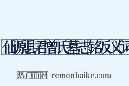 仙源县君曾氏墓志铭反义词是什么意思的图片